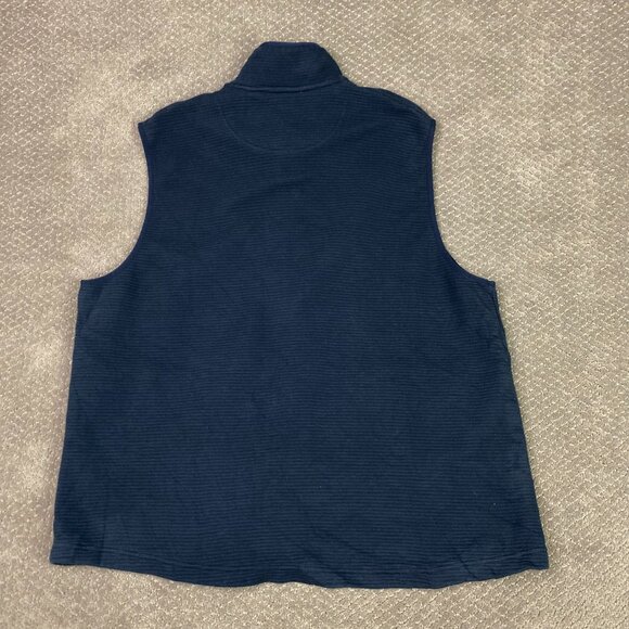 LL Bean Vest Men's XL Blue Lakewashed Double Knit Full Zip Sweatshirt 521644 - Picture 4 of 9